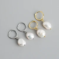 japanese and korean earrings baroque irregular freshwater pearl earrings s925 sterling silver earrings womens fashion earrings
