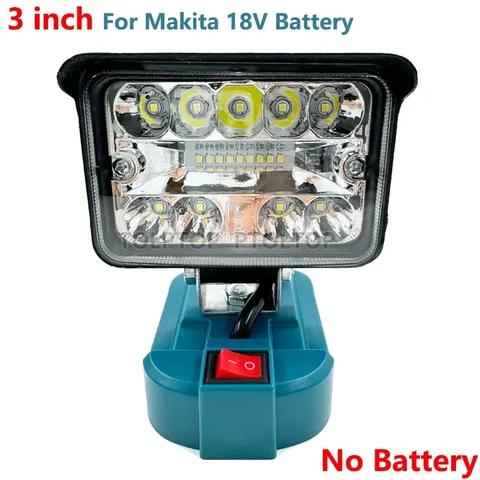 Для Makita/DeWalt/Milwaukee18V литий-ионный аккумулятор 3-дюймовый светодиодный рабочий свет фонарики фонарик дорожные фонари аварийное освещение лампа для кемпинга