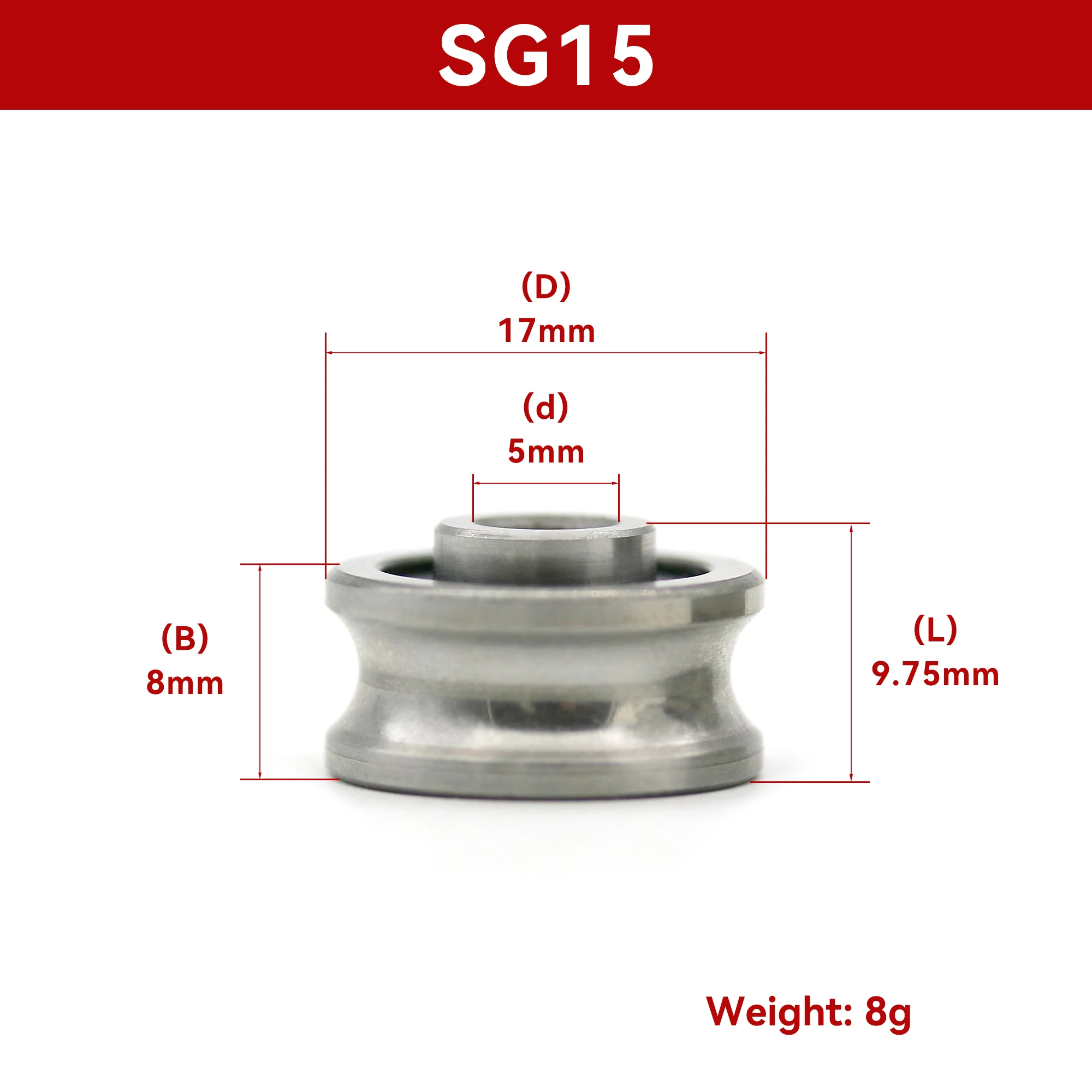 

QINRH У-образный подшипник 5x17x8x9,8 мм