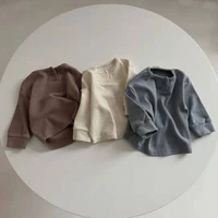 shirts tees tops full sleeve o neck collar pullover solid regular cotton new fashion casual simple cute spring autumn boys