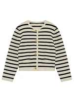 2022 Women Contrast Color Striped Sweater Vintage Single Breasted O-neck  knitted Cardigan Elegant Chic Preppy Style Tops Feamle