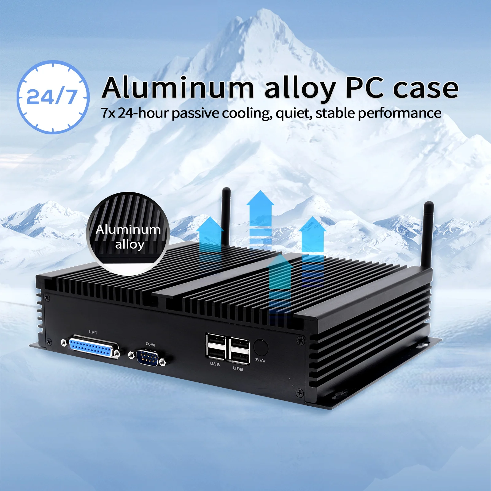 

Fanless Industrial Mini Pc H4 i5 i7 With 6 Com 2 Lan Win10 Up To 1.80 GHz