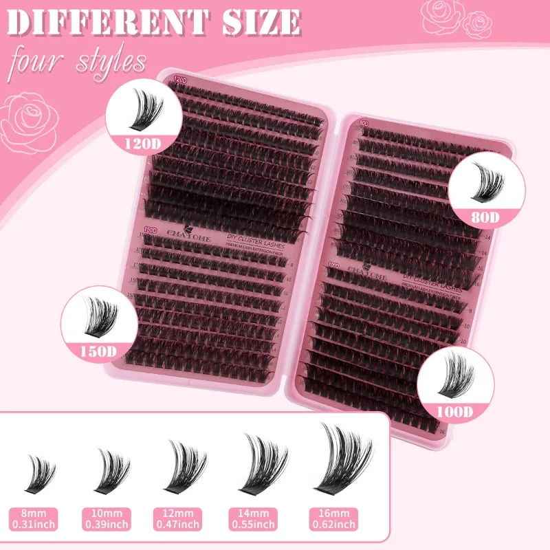 Набор для наращивания ресниц DIY кластеры Смешанный набор отдельных с клейкой и