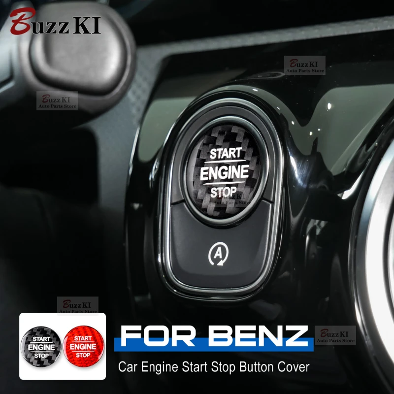 Наклейка на кнопку запуска двигателя из углеродного волокна для Mercedes Benz W177 GLB X247