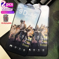 1 2pcs matte tempered glass for iphone 11 12 13 pro xs max xr x games screen protectors for iphone 12 13 mini 7 8 6 6s plus se