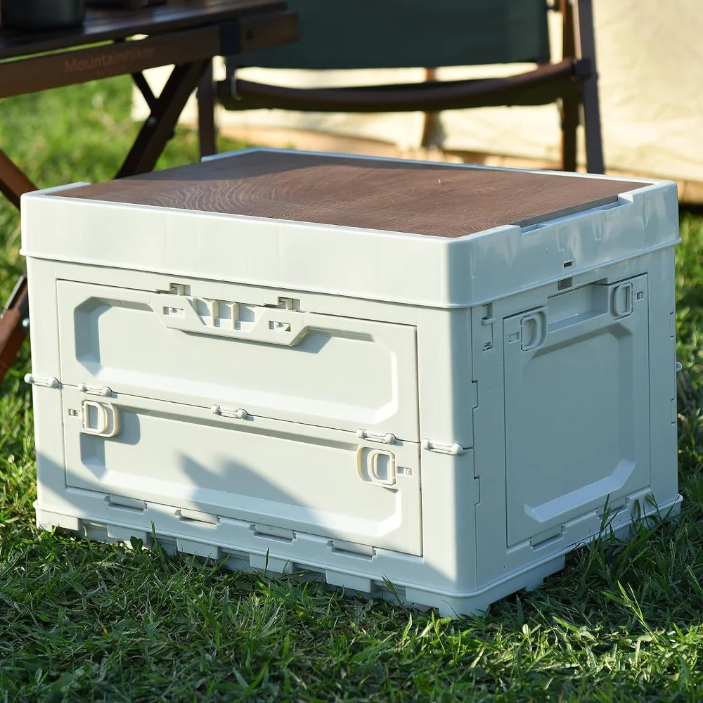 

Home and Outdoor Organizers and Storage-16 Gal Collapsible Storage Bin, Stackable Closet Organizer, Plastic Car Organizer