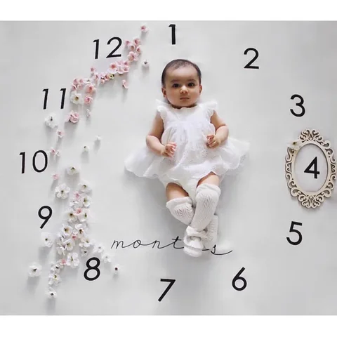Одеяло для новорожденных, для ежемесячной фотосъемки