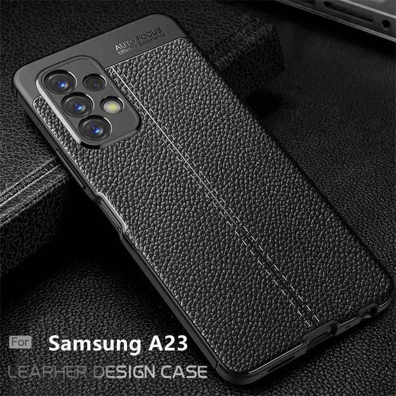 

For Cover Samsung Galaxy A23 Case For Samsung A23 A 23 Capas Shockproof Armor Back Soft TPU Leather For Fundas Samsung A23 Cover