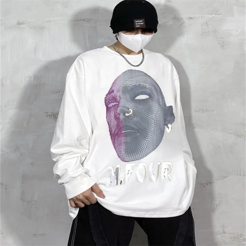 

Свитшот мужской оверсайз с надписью, свитшот с круглым вырезом, стильная одежда для отдыха в стиле хип-хоп, тренд на весну и осень