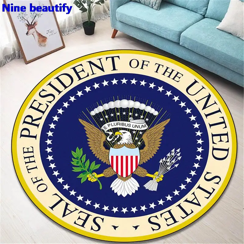 

Rug Tapis Eagle Head Logo Round Carpet Children Play Carpet Living Room Bedroom Carpet Non-slip Door Mat Photography Props