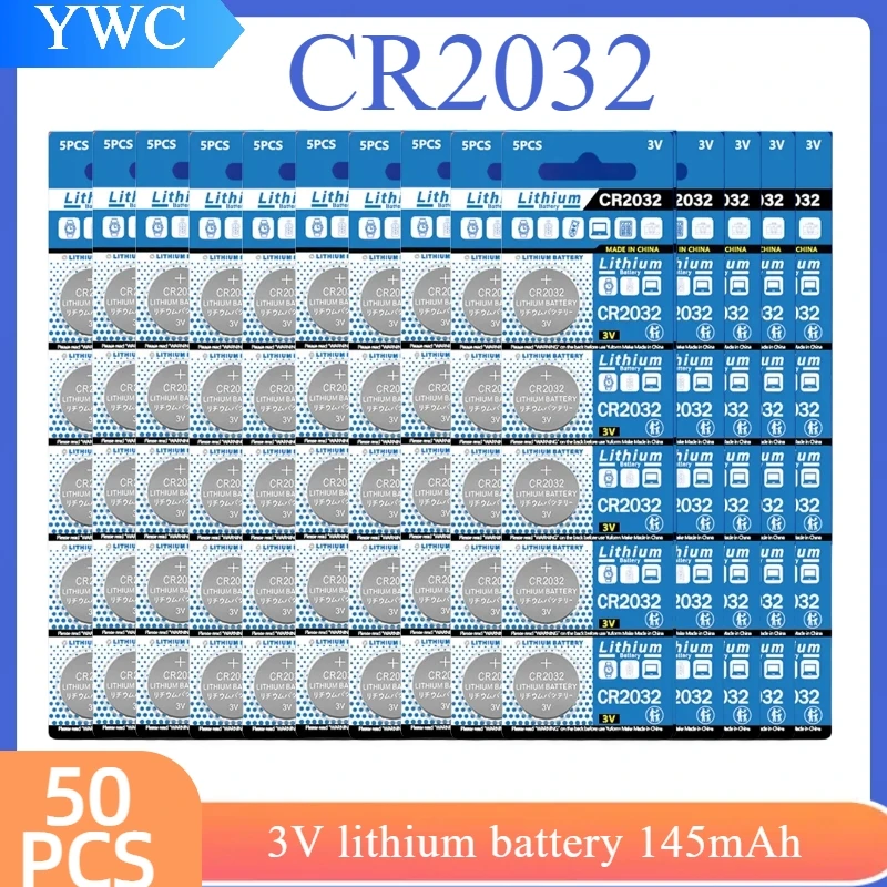 

NEW 50-100PCS CR2032 3V Lithium Battery CR 2032 DL2032 ECR2032 Button Coin Cells For Watch Toy Calculator Car Key Remote Control