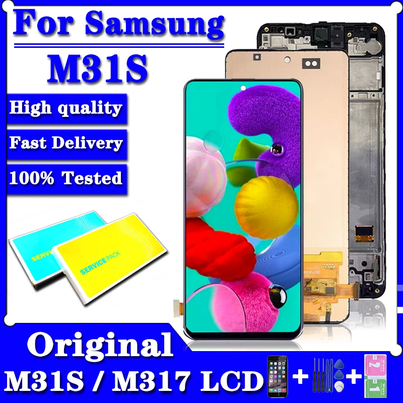 

100% тест AAA + для Samsung Galaxy M31s M31S ЖК-дисплей сенсорный экран дигитайзер Замена для Samsung M317 M317F LCDS