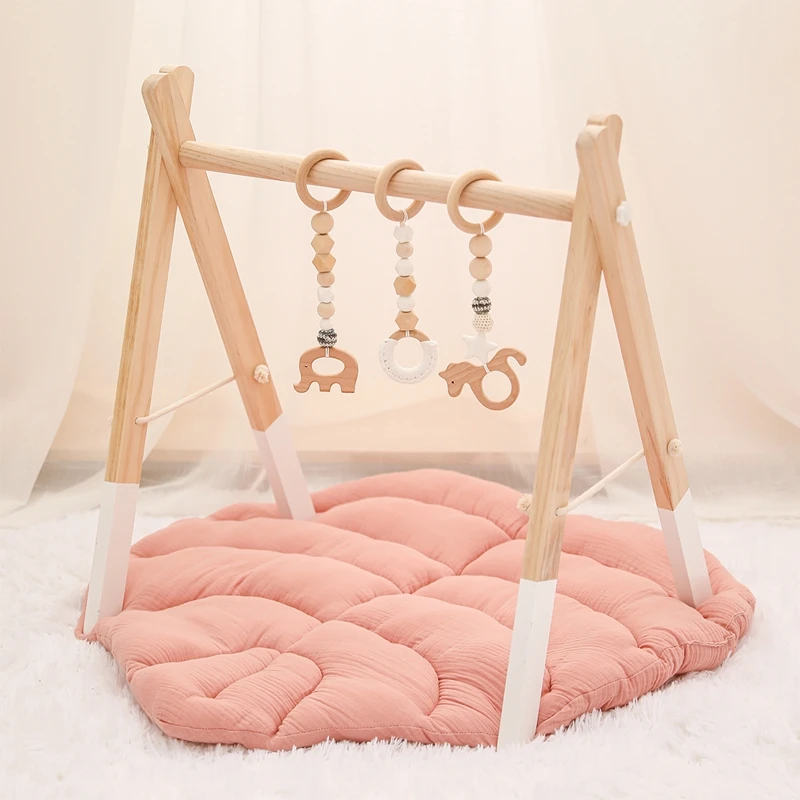 

1Set Baby Wooden Gym Fitness Frame Rack Baby Activity Gym Mobile Suspension Baby Room Decoration Newborn Baby Accessories Gifts