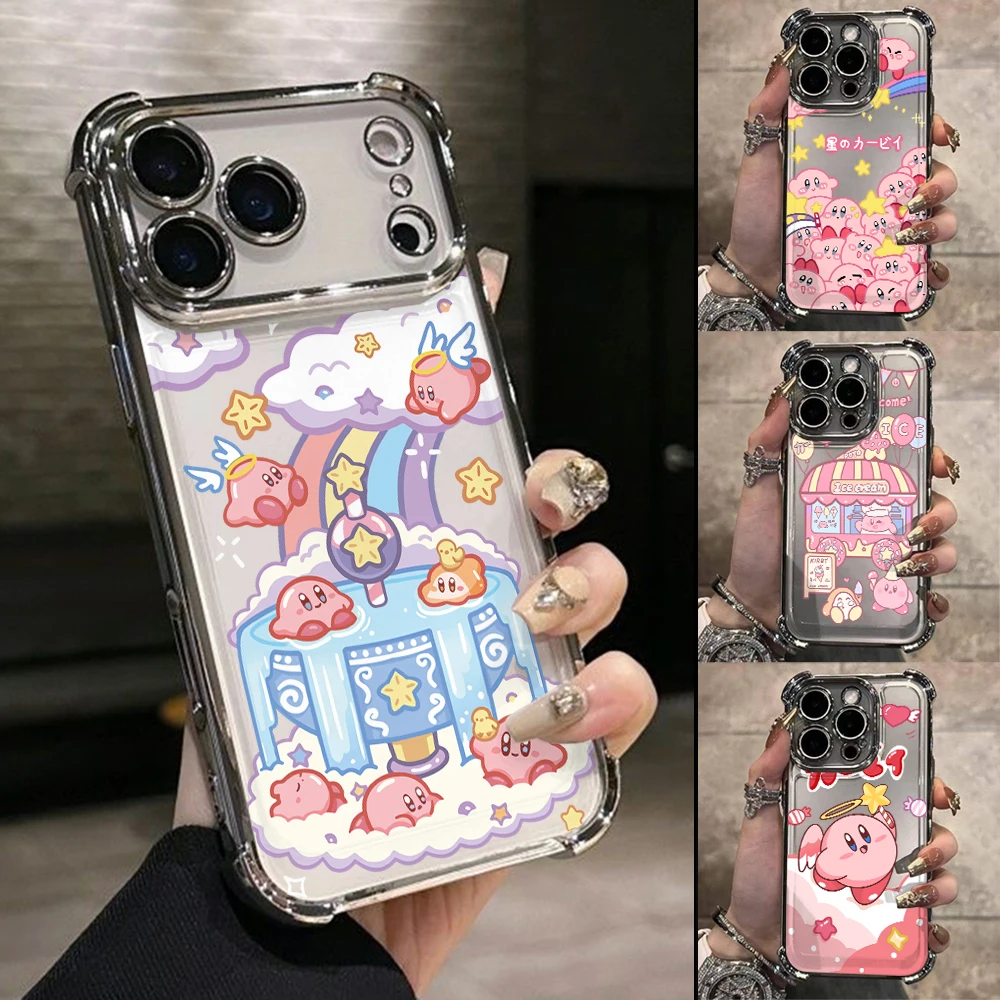 Фото Розовый чехол K-Kirbys для Samsung Galaxy A57 A56 A55 A54 A53 A52 A37 A36 A16 A06 4G 5G, прозрачный, противоударный №1