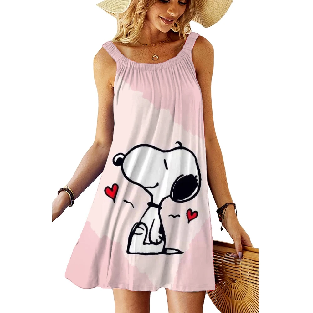 MINISO Женское платье-комбинация с принтом Снупи