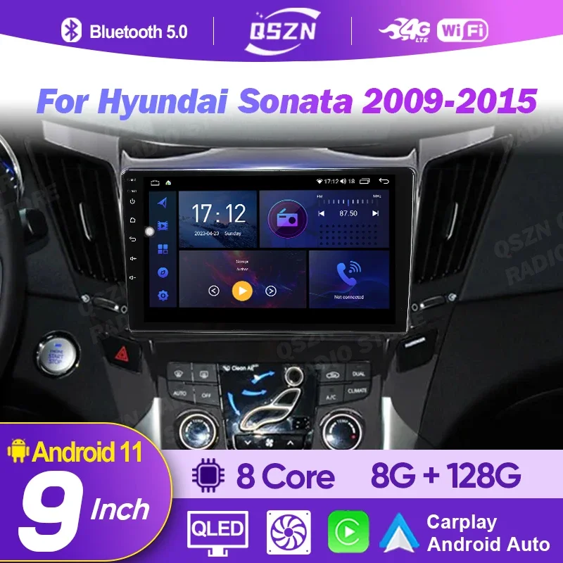 QSZN Android 12 автомобильный радиоприемник для Hyundai Sonata 2009 - 2015 мультимедийный