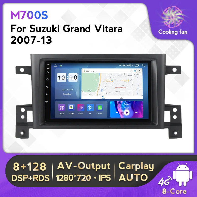 

Android 12.0 For Suzuki Grand Vitara 2007-2013 Car Multimedia Smart Radio Player GPS Navigation Android System IPS RDS DSP NoDVD