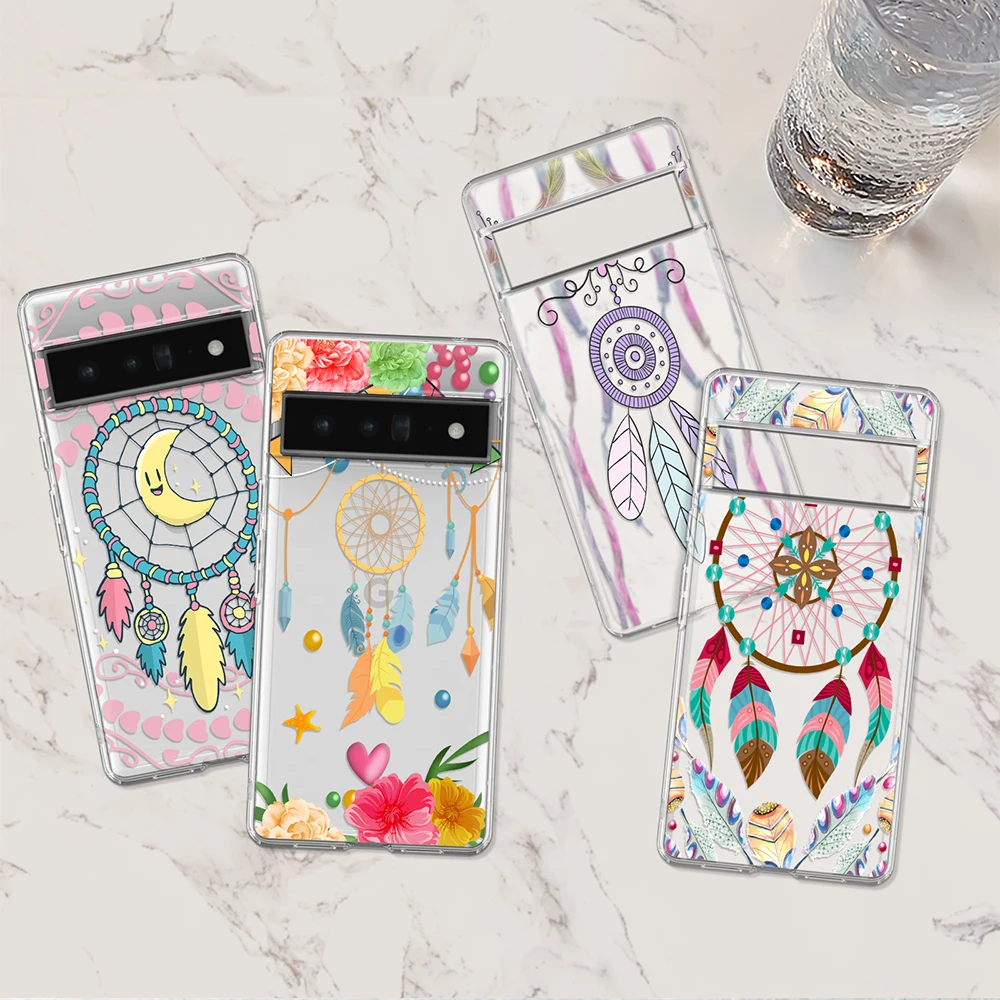 

Dream Catcher Case for Google Pixel 7a 7Pro 7 6a 6 6Pro 5 5a 5G 4XL 4 3XL 2XL 3 3a 3aXL 4a Soft Silicone Protection Shell Capas