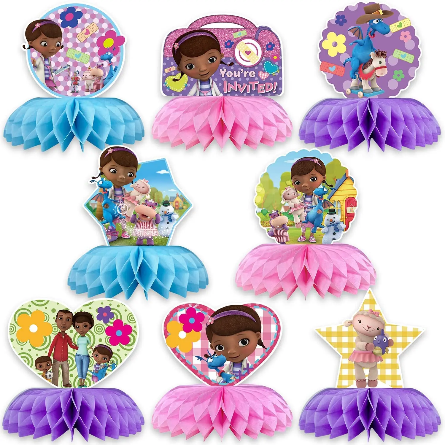 

Disney Doc Mcstuffins Check Up Time Girls Birthday Party Disposable Tableware Baby Shower Table Display Decorations Ornaments