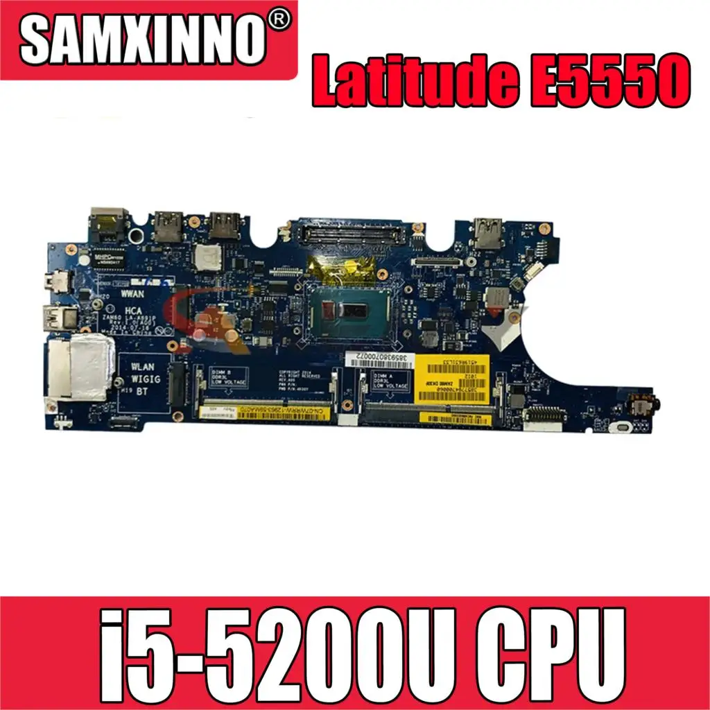 

Оригинальная материнская плата для ноутбука DELL Latitude E5550 i5-5200U 07YH0R CN-07YH0R SR23Y DDR3 Материнская плата