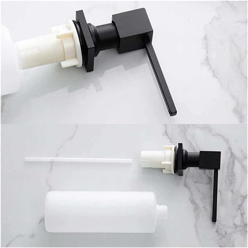 

Square Dispenser Soap Dispensers Pump Deck Mounted 400 Ml Abs Black Brass Counter Bathroom.home Counter Durable