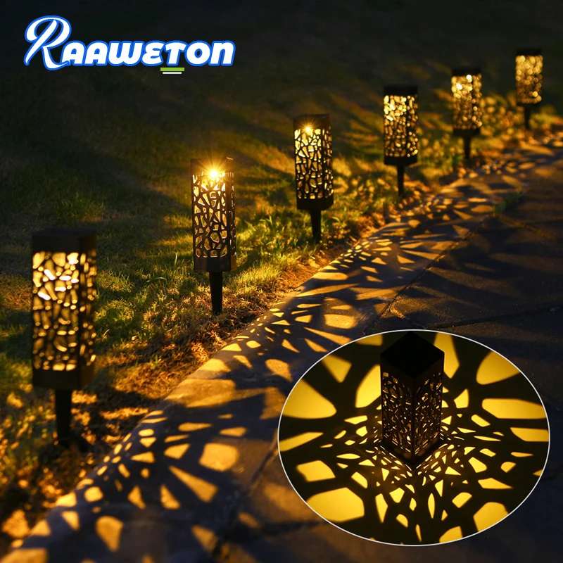 

Solar Garden Light Waterproof Hollow Patio Pathway Lawn Landscape Lamps Garden Decor Lighting Lantern Outdoor Solar Lights 2023