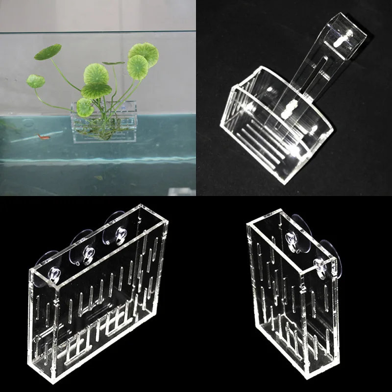 

Мульти размер 1 шт. водная посадочная чашка с присоской маленькая акриловая чашка для воды травы емкость для рыбы