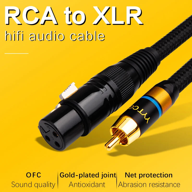Кабель YYTCG Hifi RCA к XLR, высококачественный кабель 4N OFC RCA папа к XLR папа для усилителя DAC TV