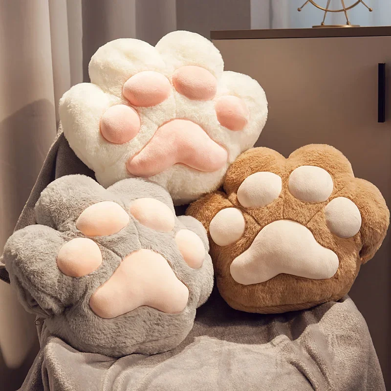 

Милая зимняя подушка для рук в виде кошачьих лап с плюшевой игрушкой, спальное одеяло для девочек, 3 в 1, подогреватель для рук для студентов, милый Декор для комнаты