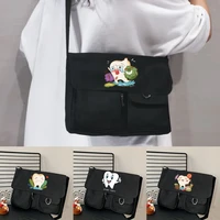 womens simple crossbody bags cute purse casual shoulder satchel bags girls teeth printed canvas diagonal cross school bag