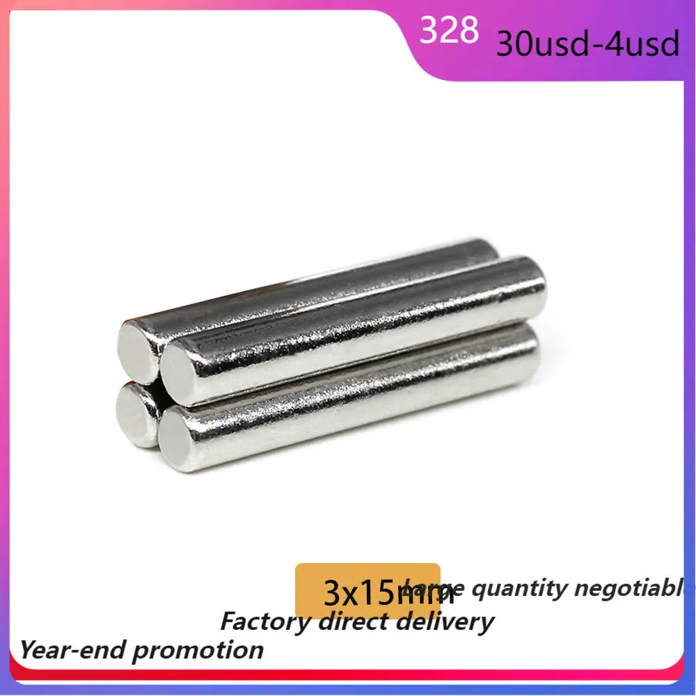 

3x20 3x15mm Magnet 3*15mm N35 Neodymium Magnets Nickle Coating Custom Search Magnetic Door Fridge DIY Crafts Aimant Strong Plate