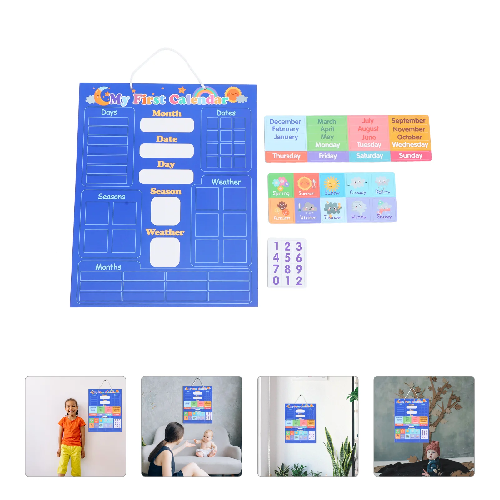 

Toy Calendar Weather Chart Puzzle Kids Pocket English Circle Time Baby School Classroom Children