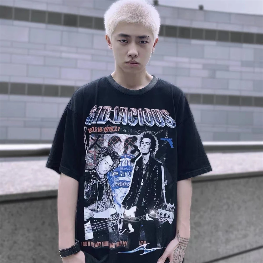 

Мужская и женская футболка с коротким рукавом, в стиле панк-рок