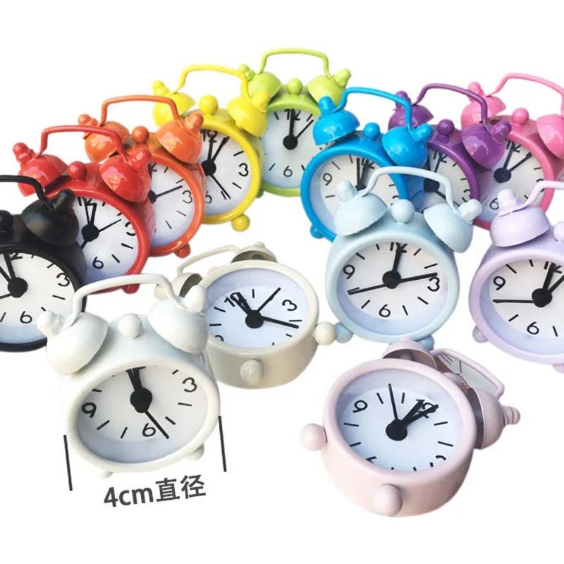 

Bell Number Alarm Clock Cute Home Retro Portable Quartz Electronic Mini Decoration Table Round Durable Digital Adapdesk Double