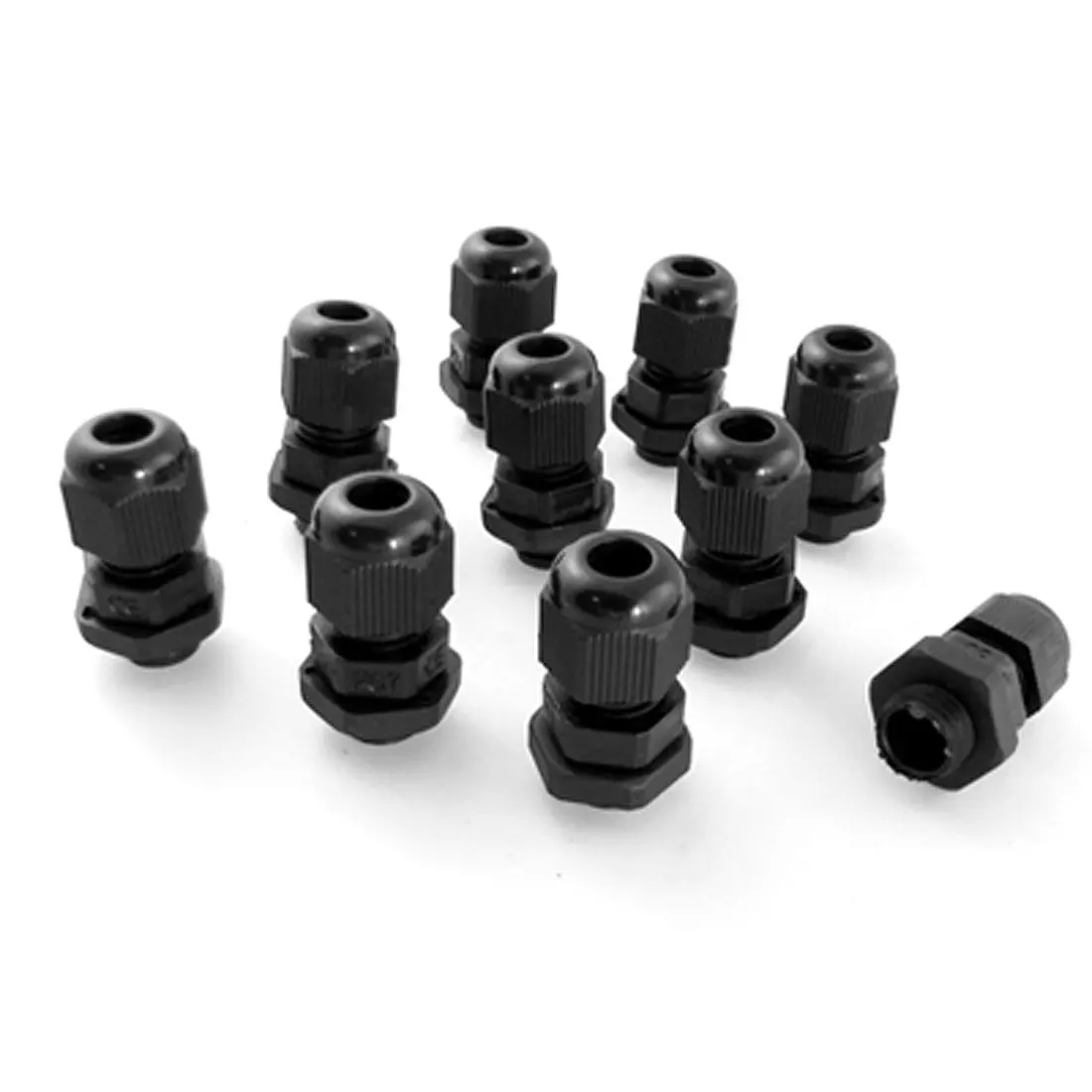 

10Pcs Waterproof Cable Gland IP67 PG7 Waterproof Connectors Cable Glands Black Plastic Cable Wire Glands Joints for 4-6.5mm