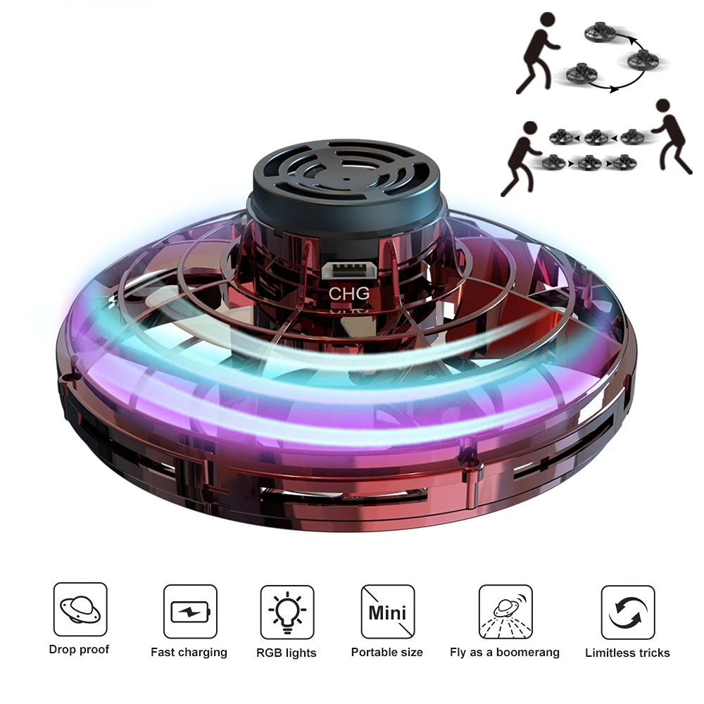 

Flight Gyro UFO Fingertip Drone Aircraft Induction Gyroscope Decompression Toy for Adult Kids Gift Ball Flying Spinner