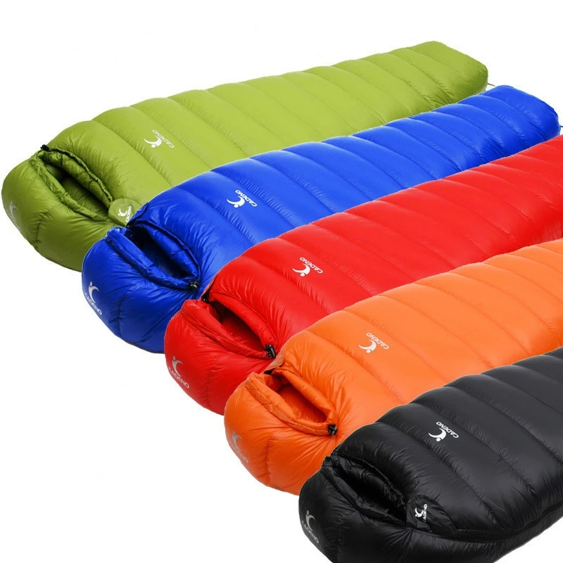 Hiking Travel Thickening keep warm Sleeping Bag Mummy Outdoor Ultralight Winter Autumn White Duck Down Sleeping Bag Camping