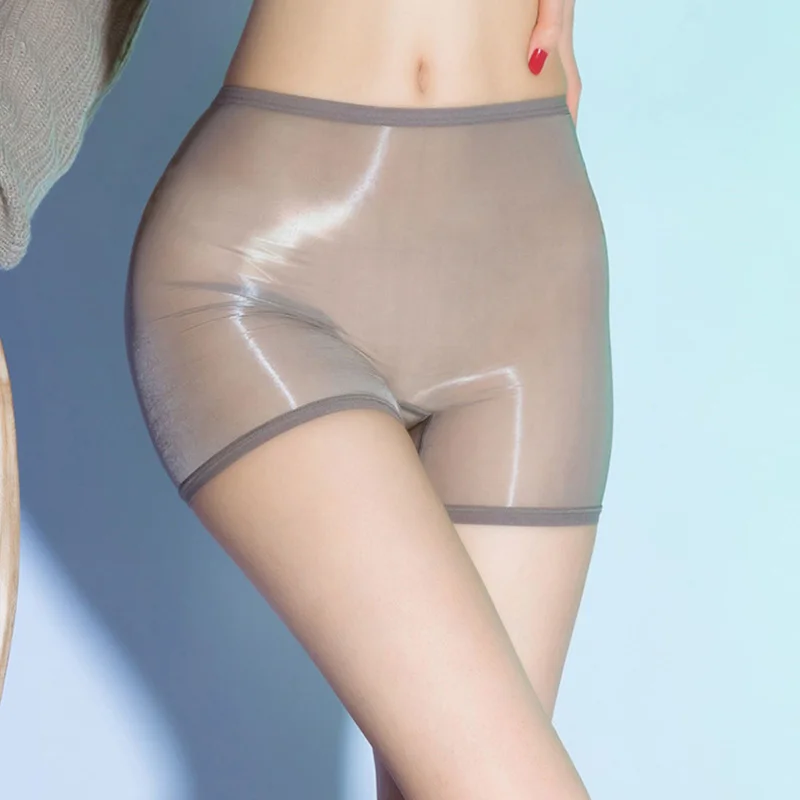 

Women Oil Shiny Ultrathin Sexy Glossy Panties Transparent Boxer Shorts See Through Erotic Lingerie Sheer Underpants