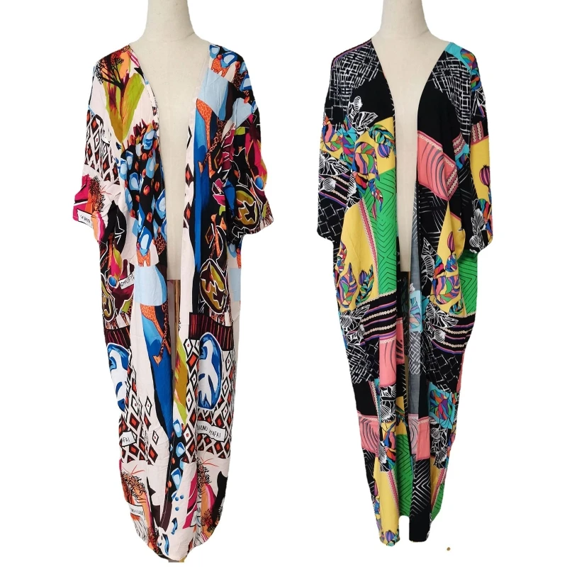 

573B Trendy Women Oversize Blouse Summer Breathable Lightweight Cardigan for Mother