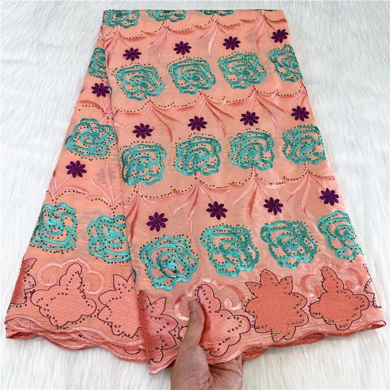 

Швейцарская Кружевная Ткань 5 ярдов, тяжелая вышивка бисером, африканские 100% хлопковые ткани, швейцарская вуаль, кружево, популярный Дубайский стиль 7L101001