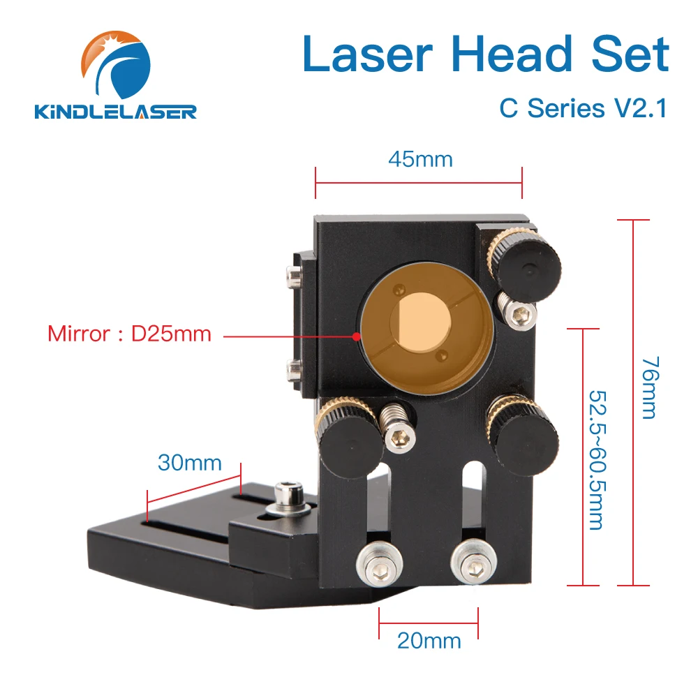 CO2 Laser Head GaAs Focus Lens Set D18 FL38.1 D20FL50.8/63.5/101.6mm Integrative Mount Dia.25 Si Mirror for Laser Cutter enlarge