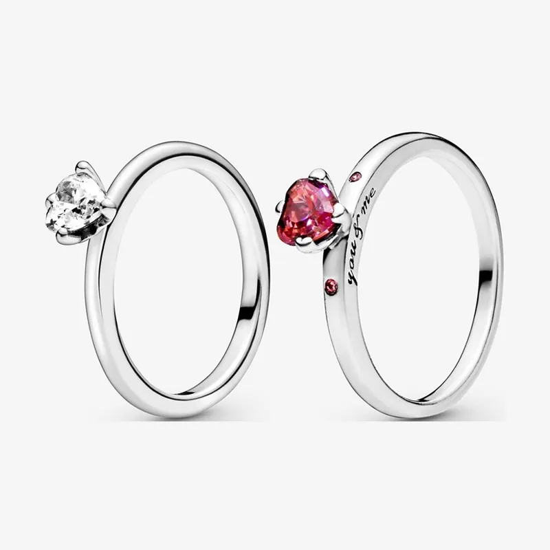 

Authentic 925 Sterling Silver Glittering Transparent Love Cz Ring Is Suitable For Women's Engagement Jewelry Anniversary