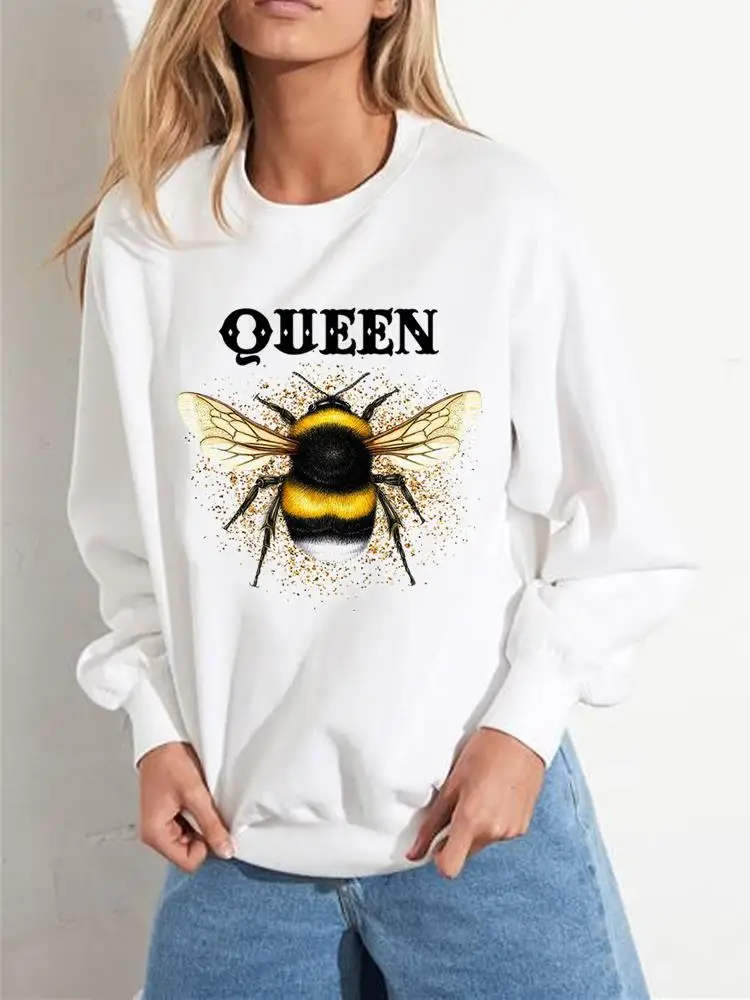 

Свитшот женский с принтом пчелы, милый Повседневный худи в акварельном стиле 90-х, одежда с графическим принтом, на осень-весну