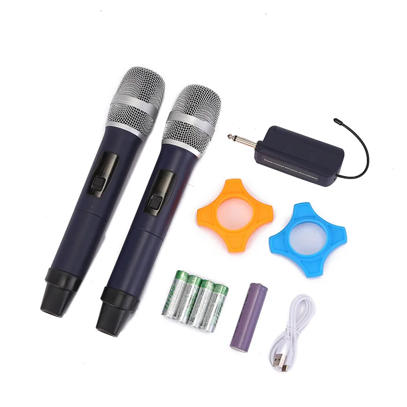 

M-4 UHF Professional Wireless Microphones for Karaoke Singing Rechargeable Dual Dynamic Microphone with Bluetooth Receiver