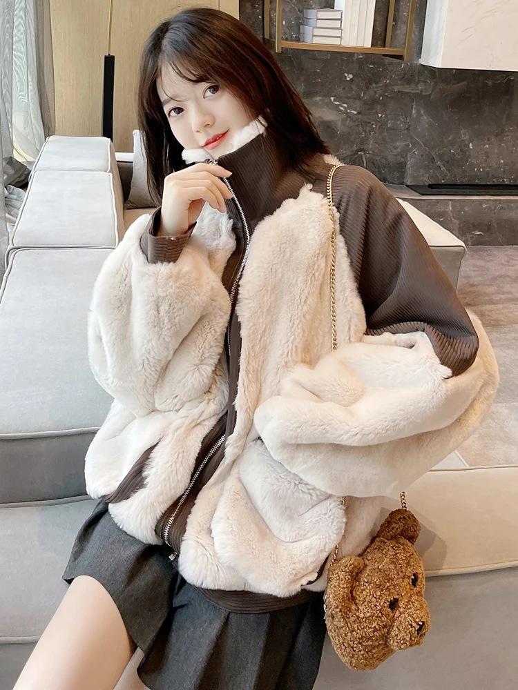 2022 New Styles Soft Coats Women Fashionable Long Fur Jackets Outwear Winter Faux Elegent Vintage Warm Streetwear Tops C09