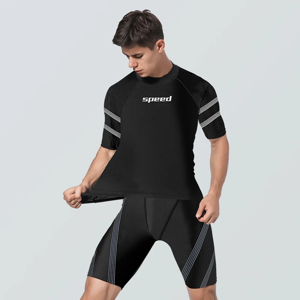 2022 Men's Fashion Quick Dry Swimwear Swim Tops Pants UPF50+ Water Sports Beach Sun Protection Swim Surf Swimsuit Suit L-4XL