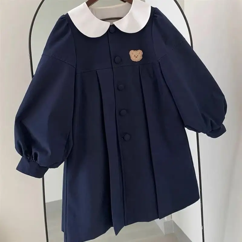 Spring Cute Daily Loose Doll Collar Japan fashion Puff sleeve Kindergarten Mid-Length Outerwear