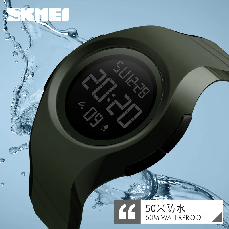 Skmei Спортивные часы на открытом воздухе Модные студенческие водонепроницаемые