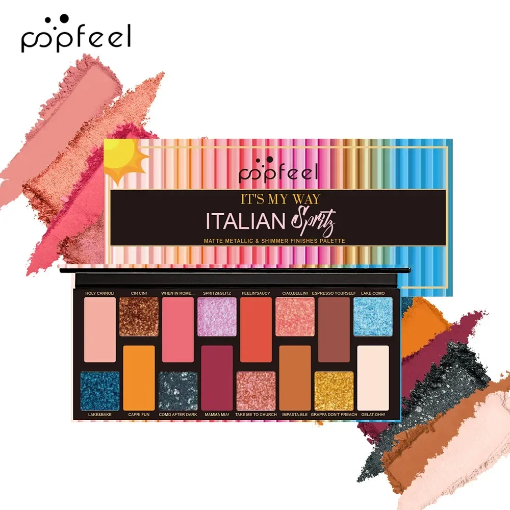 Самый продаваемый макияж Popfeel 16 цветов матовая блестящая палитра теней для век