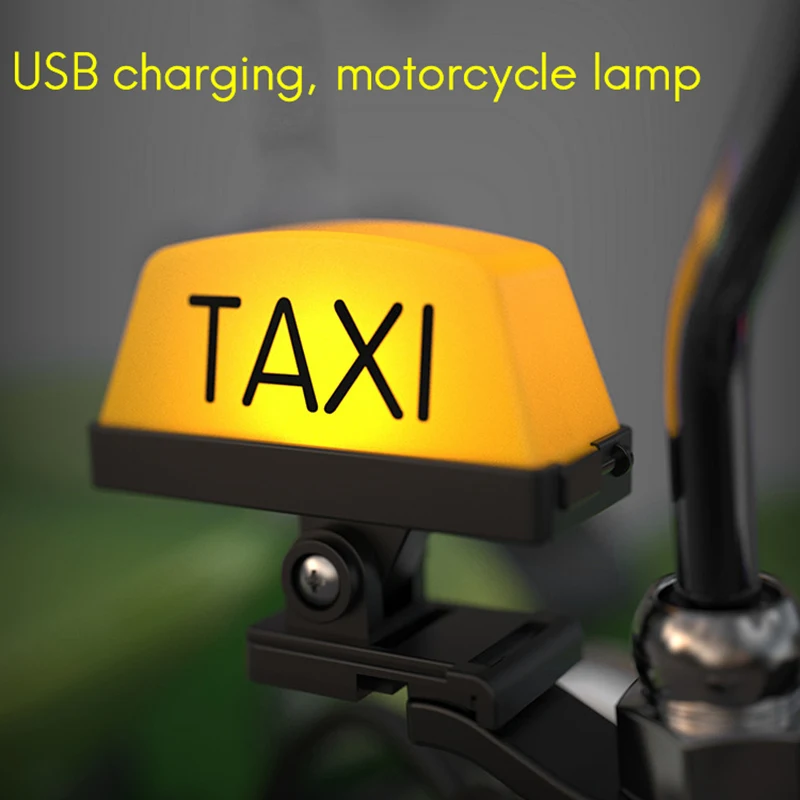 Motorcycle Helmet USB LED TAXI Sign Light Indicator LED Decoration Electric Rechargeable Warning Light with 3 images - 6